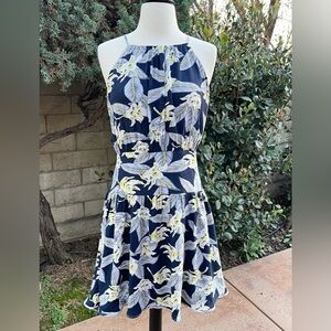 ESLEY ~ Breezy Floral Print Dress ~ Drop Waist w/Flouncy Skirt ~ Size Mefium